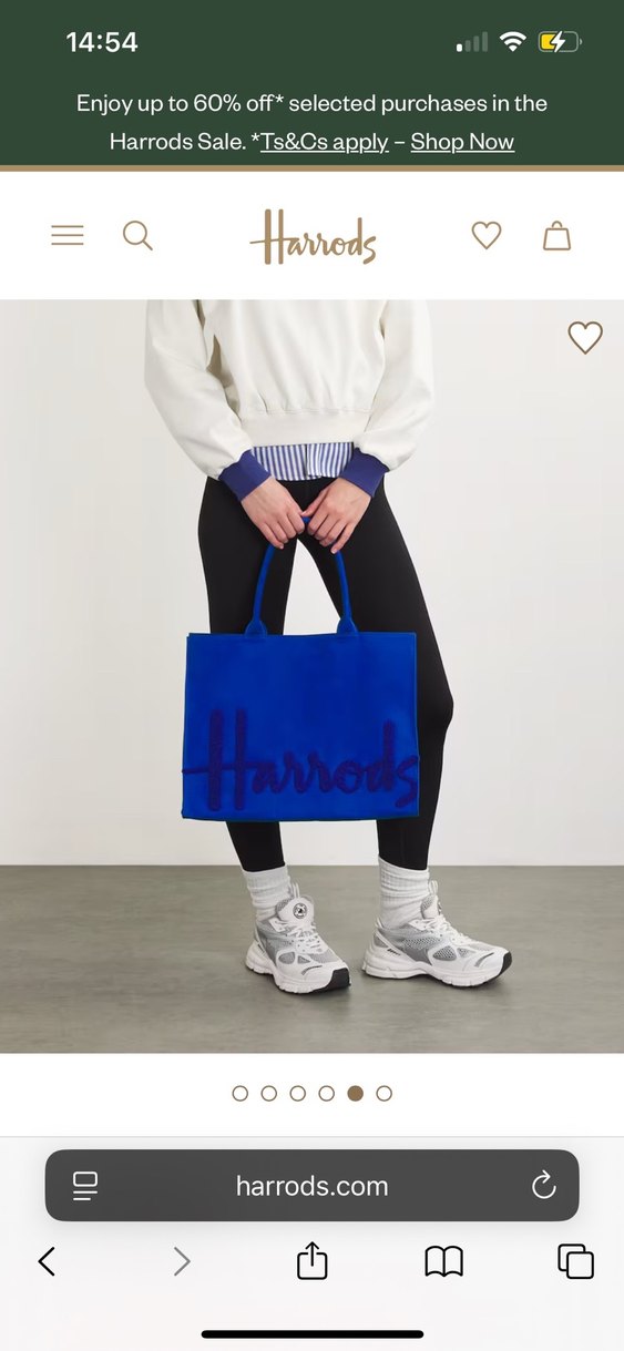 Harrods Mavi Nakışlı  Kadın  Tote Çanta - Görsel 4