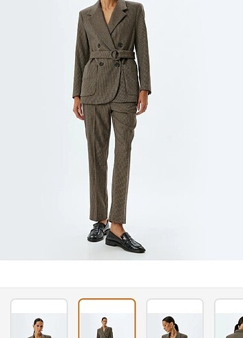 Kruvaze kemerli blazer ceket