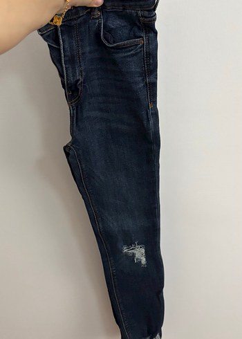Zara Koyu Lacivert Kadın Bağcıklı Skinny Jean