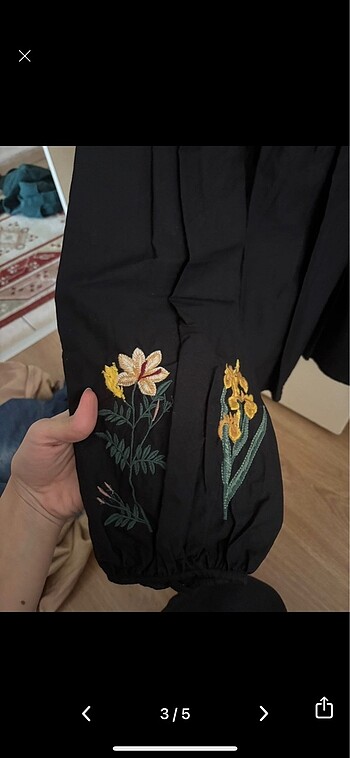 xs Beden Zara Nakışlı Bluz Gömlek
