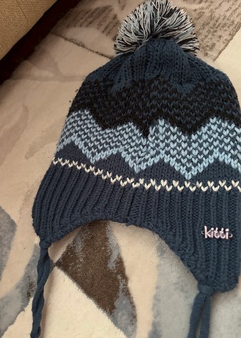 Nakışlı Erkek Çocuk Gri Örgü Bere - Görsel 2