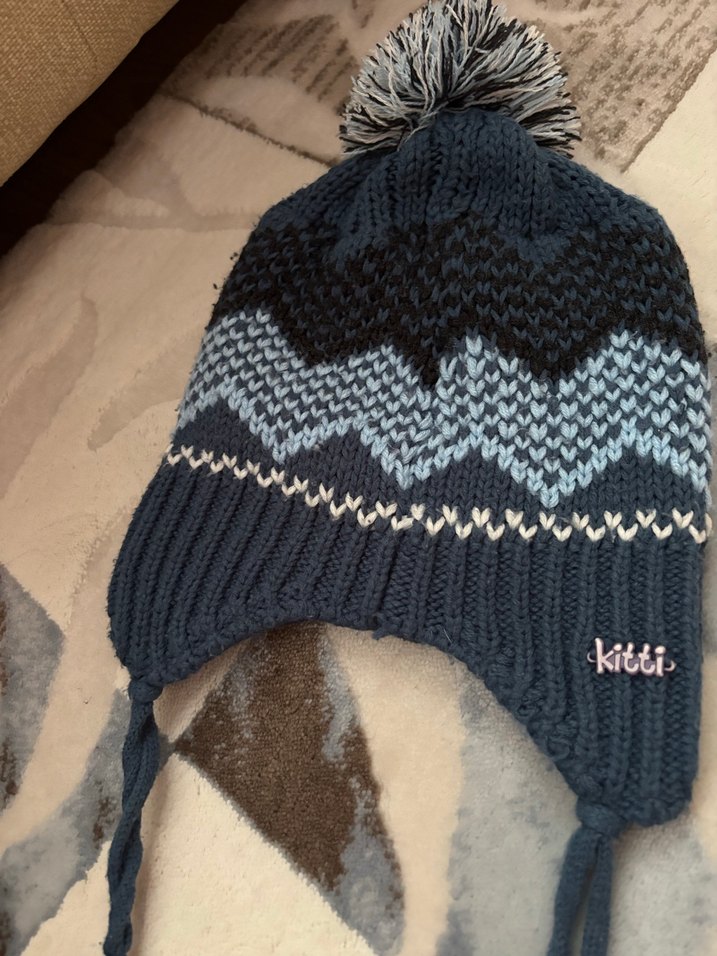 Nakışlı Erkek Çocuk Gri Örgü Bere - Görsel 2