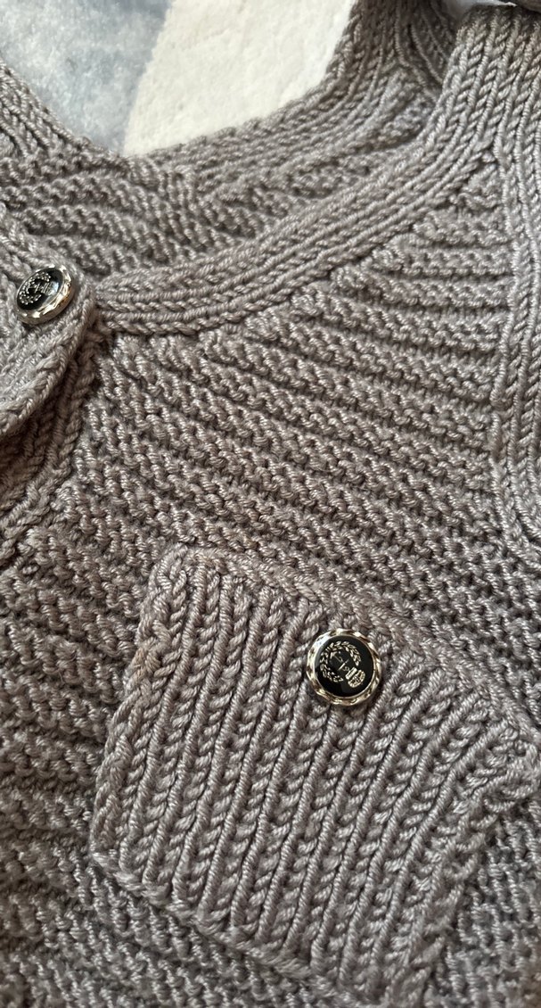 Gri Örgü Kolsuz bebek Süveter - Görsel 3