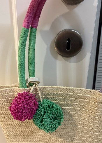  Beden Püsküllü Pembe Bohem Plaj Çantası
