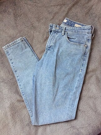 Mavi yüksek bel mom jean kot pantolon lucy model
