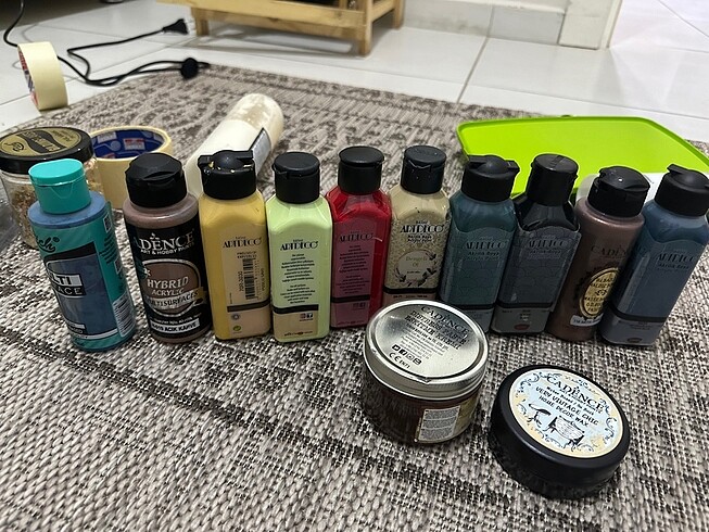 10adet akrilik boya+2adet wax