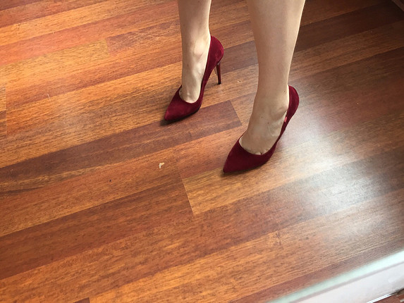 Bordo süet stiletto