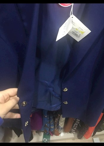Kadın Lacivert Kısa Kollu Ceket-Blazer - Görsel 5