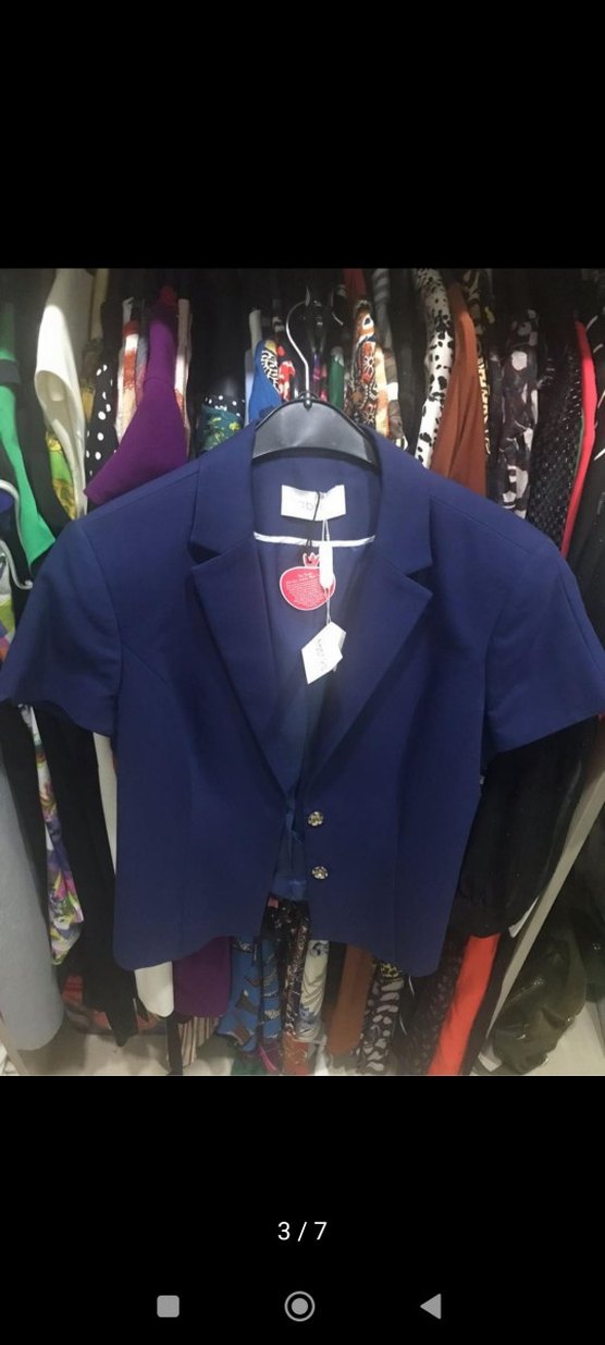 Kadın Lacivert Kısa Kollu Ceket-Blazer - Görsel 2