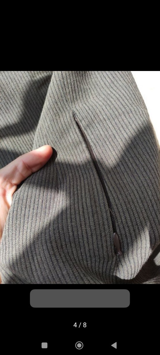 Gri Uzun Fermuarlı Cepli Kadın Blazer Ceket - Görsel 4