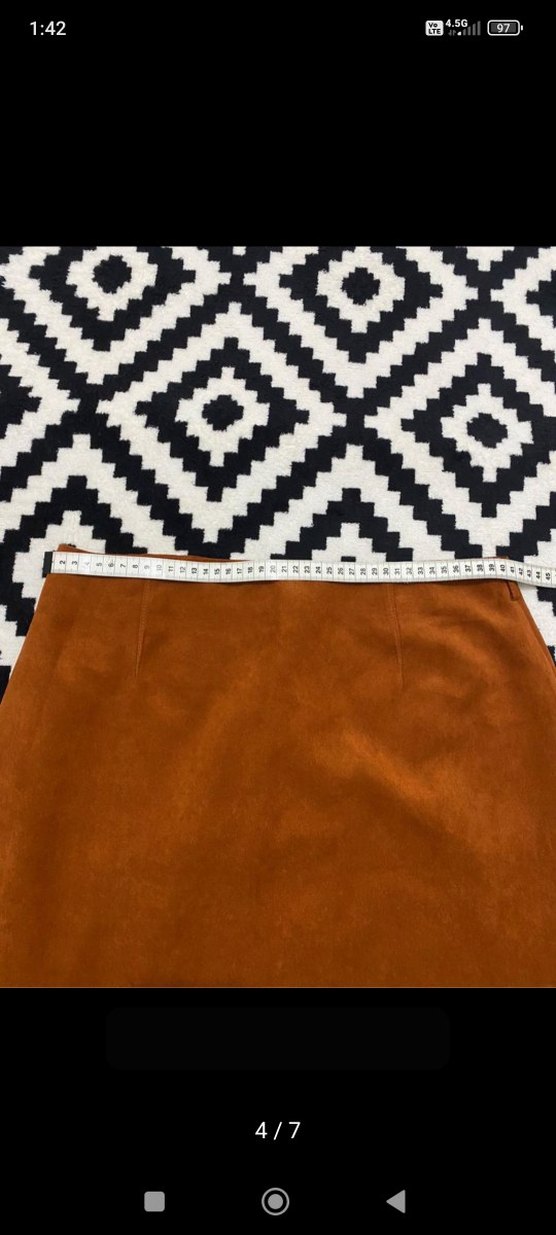 Tarçın Süet Dokulu Rahat Etek - Görsel 3