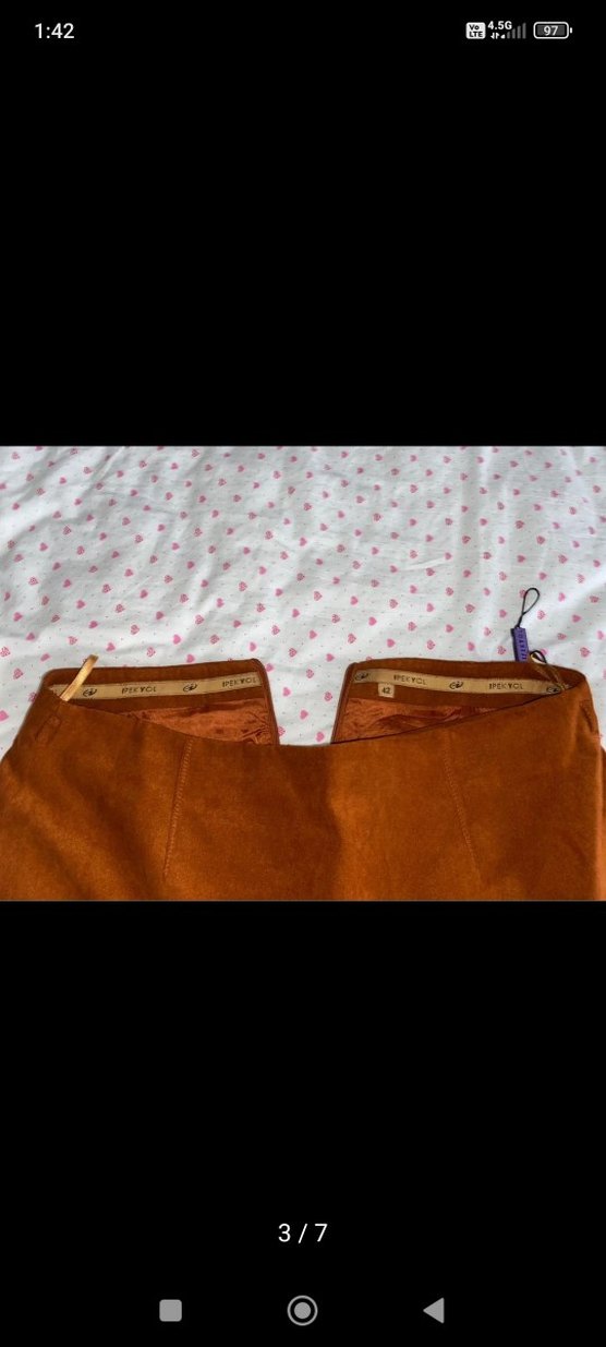 Tarçın Süet Dokulu Rahat Etek - Görsel 2