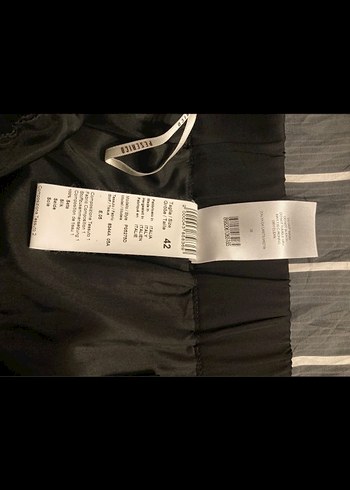 Gri Çizgili Büzgülü Uzun Etek - Görsel 5