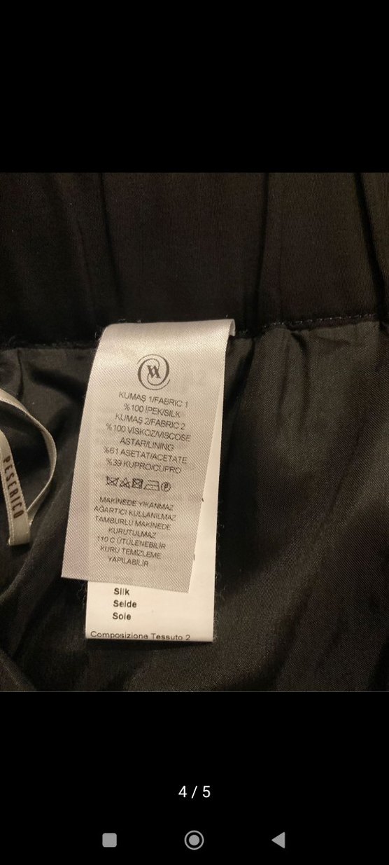 Gri Çizgili Büzgülü Uzun Etek - Görsel 4