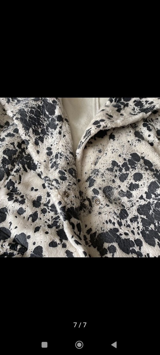 Peluş Detaylı Dağlama Desenli Uzun Kollu Kadın Blazer Ceket - Görsel 4