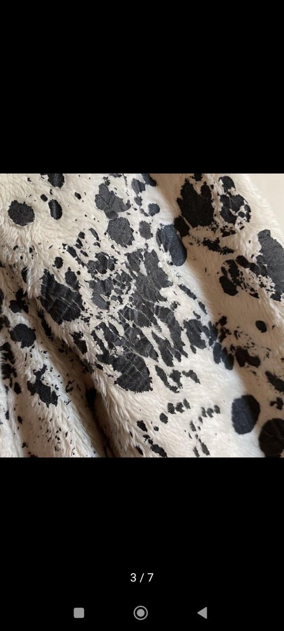 Peluş Detaylı Dağlama Desenli Uzun Kollu Kadın Blazer Ceket - Görsel 3