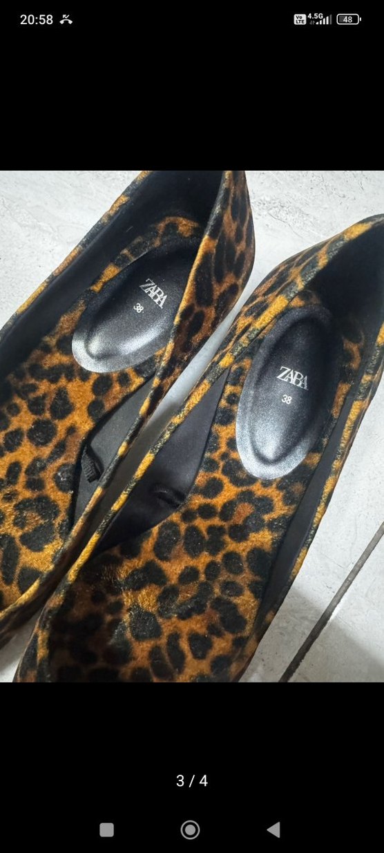 Leopar Desenli Tüylü Süet Kadın Topuklu Ayakkabı - Görsel 2