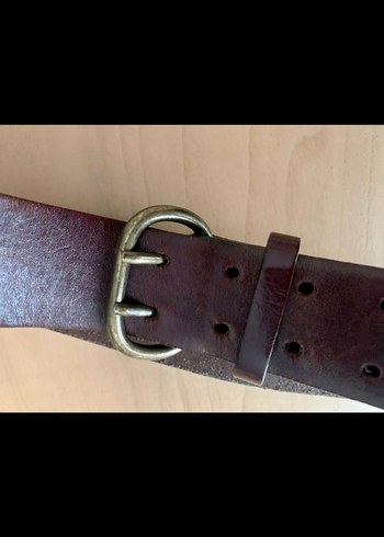 Koyu Acı Kahverengi Gerçek Deri Kemer - Görsel 4