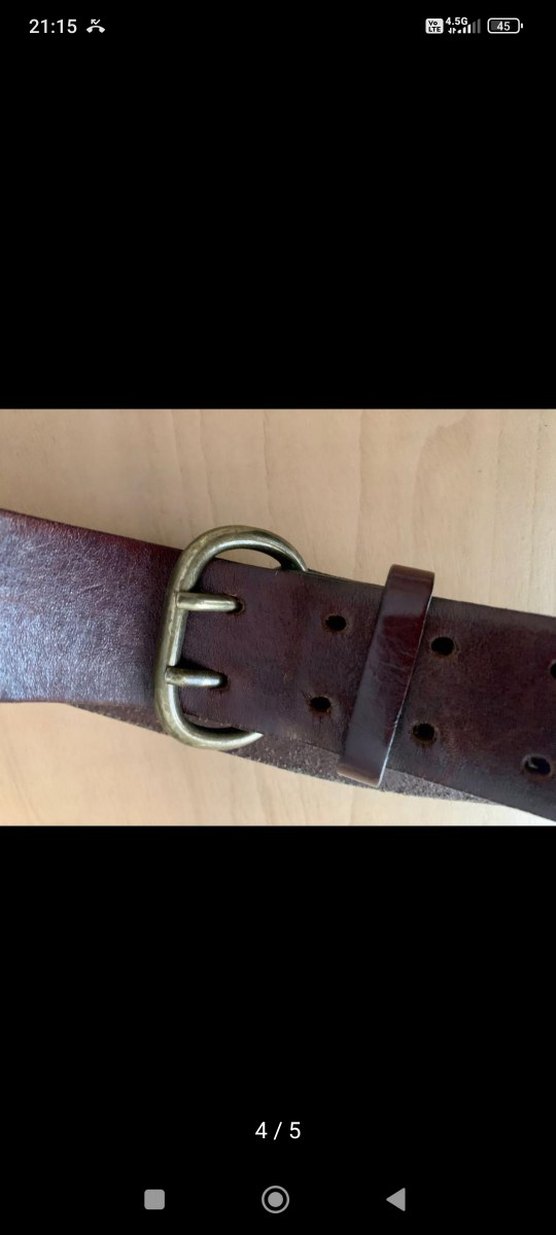 Koyu Acı Kahverengi Gerçek Deri Kemer - Görsel 4