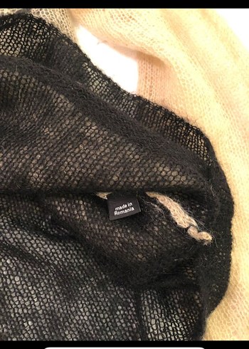 Bej -Siyah İki Kat Örgü Uzun Kollu Kadın Kazak - Görsel 7