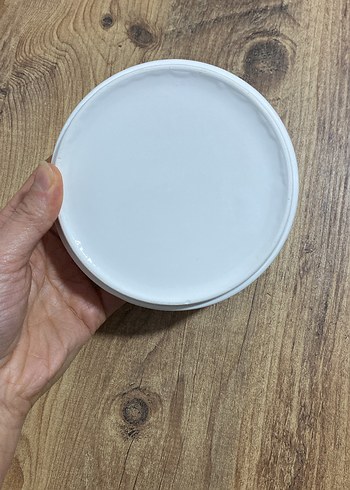 Çiçek Desenli Beyaz Seramik Tabak - Görsel 3