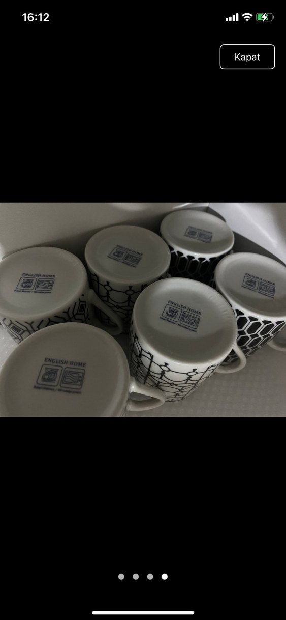 Desenli Siyah Gri Kahve Fincan Seti - Görsel 4