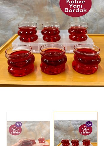 Bordo Renkli Kahve Yanı Bardak Seti - Görsel 2