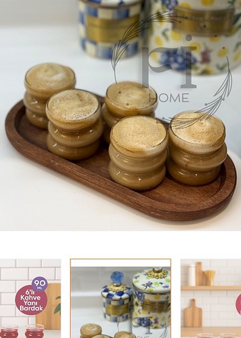 Bordo Renkli Kahve Yanı Bardak Seti - Görsel 3