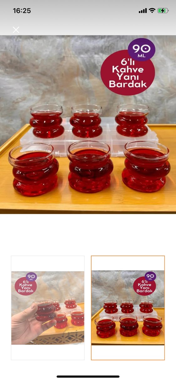 Bordo Renkli Kahve Yanı Bardak Seti - Görsel 2