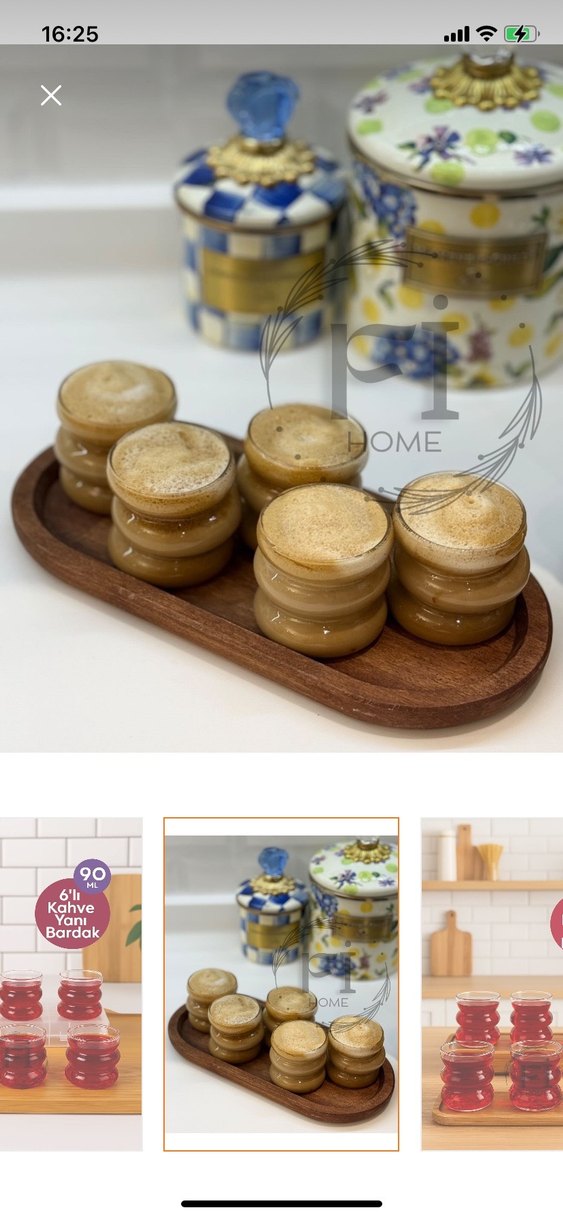 Bordo Renkli Kahve Yanı Bardak Seti - Görsel 3