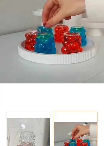 Şeffaf Desenli Mini Cam Bardak - Görsel 2