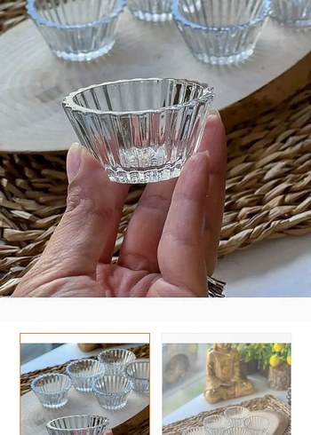 Şeffaf Desenli Mini Cam Bardak - Görsel 4