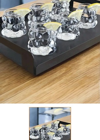 Şeffaf Desenli Mini Cam Bardak - Görsel 3