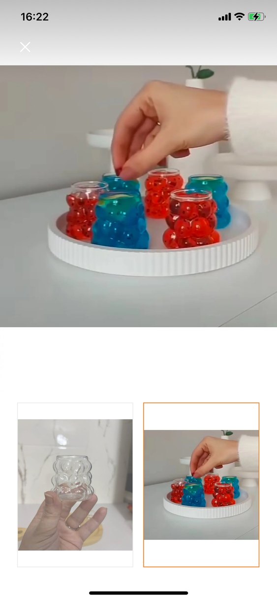 Şeffaf Desenli Mini Cam Bardak - Görsel 2