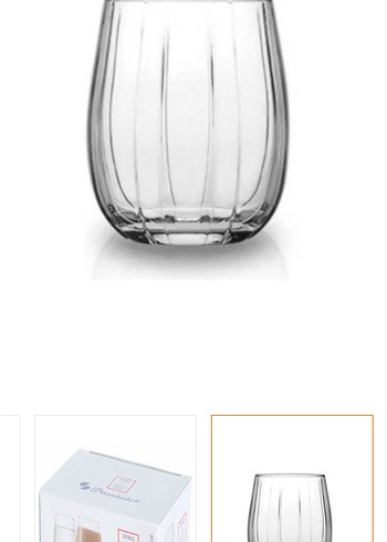 Şeffaf 6'lı Çizgili Su Bardağı Seti - Görsel 3