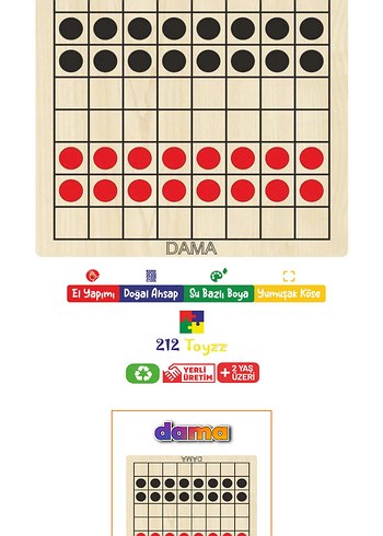 Doğal Ahşap Dama Tahtası - El Yapımı