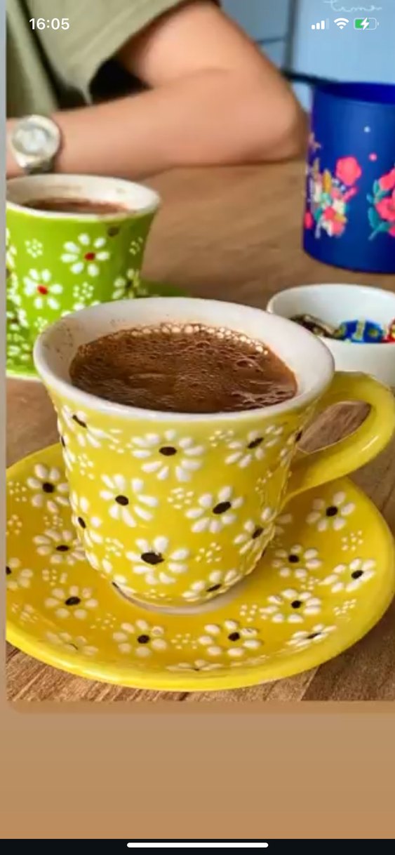 Çiçek Desenli Renkli Seramik Fincan Takımı - Görsel 3