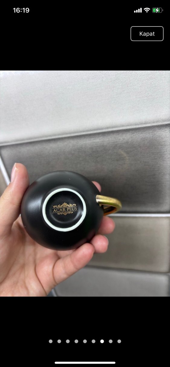 Siyah ve Altın Kulplu Fincan ve Tabak - Görsel 5