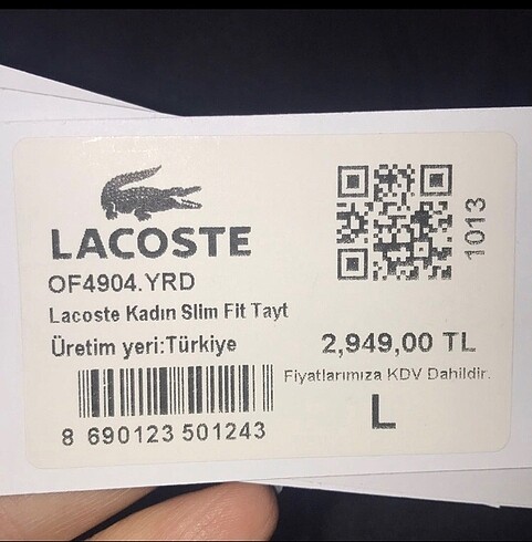l Beden siyah Renk Tayt Lacoste