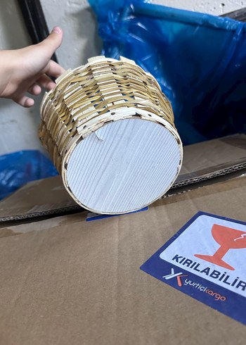 Bej Hasır Sepet Kulplu - Görsel 3