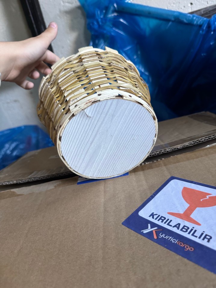 Bej Hasır Sepet Kulplu - Görsel 3