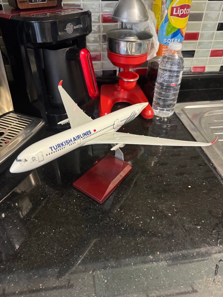 Beyaz Turkish Airlines Uçak Maketi - Görsel 4