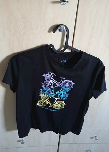 Baskılı Siyah Mini tshirt - Görsel 2