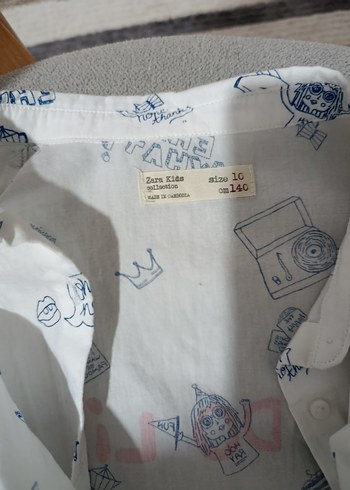 Baskılı uzun Kollu Keten Gömlek - Görsel 2