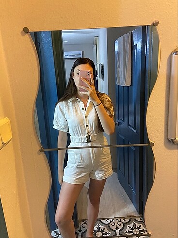 Trendyolmilla Beyaz şort tulum