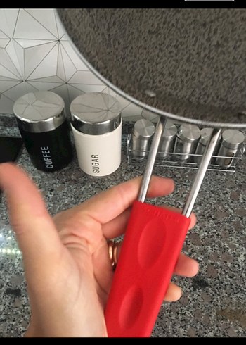 Schafer Kırmızı Saplı Gri Teflon Tava