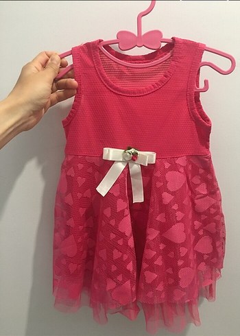 Kız Çocuk Pembe Dantelli Kolsuz Elbise