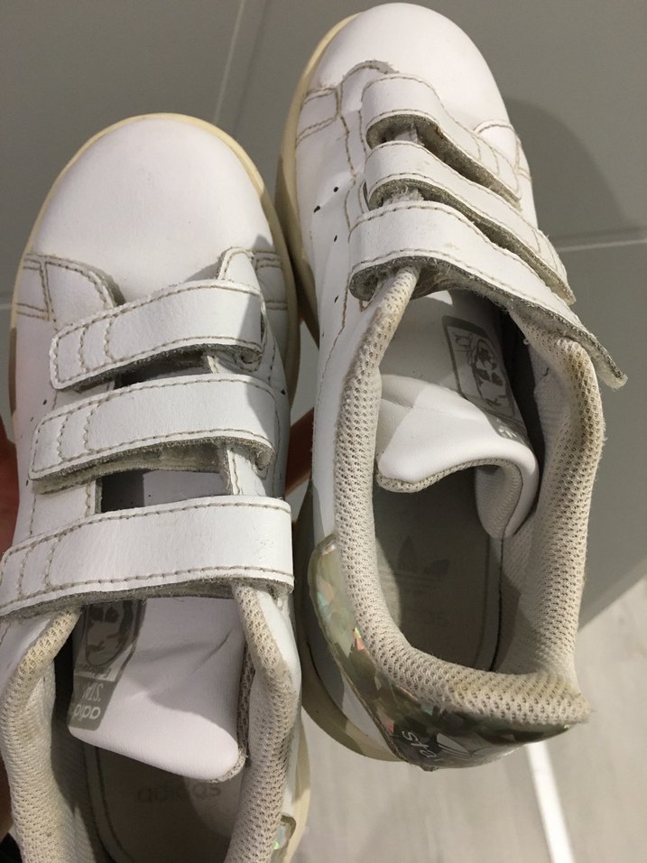 Kız Çocuk Beyaz Cırt Cırtlı Spor Ayakkabı - Görsel 4