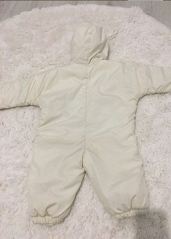 Kapüşonlu Kürklü Nakışlı Bebek Tulumu - Görsel 2