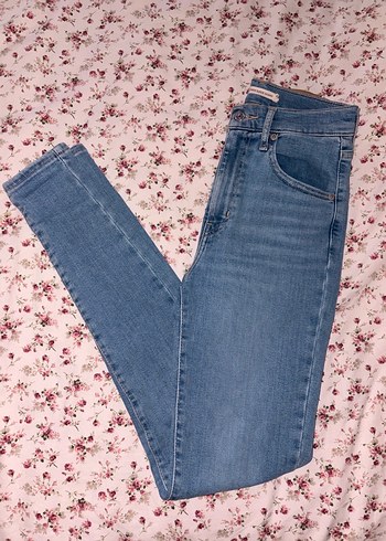 Levis Acik Mavi Yuksek Bel Paca Denim Jean Pantolon